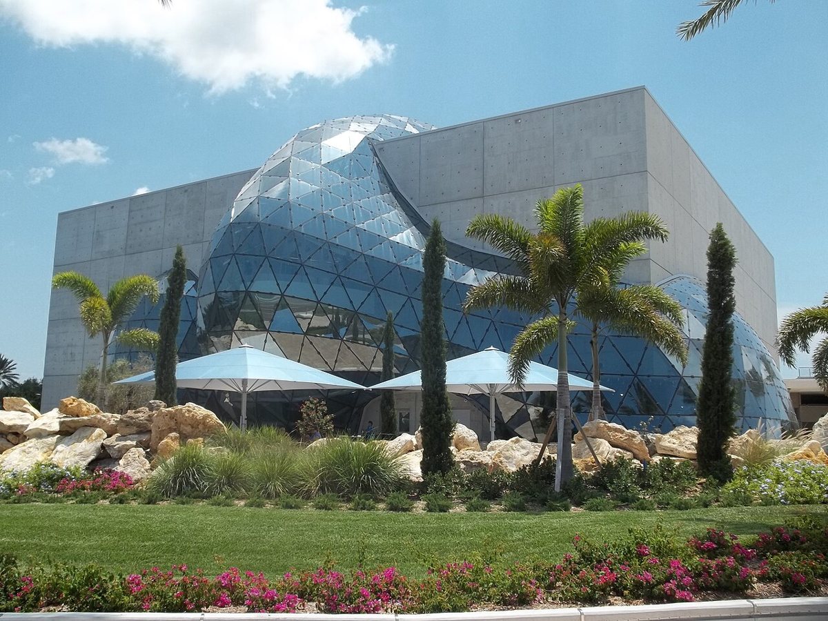 The glass geodesic dome of the Salvador Dalí Museum on the St. Petersburg waterfront