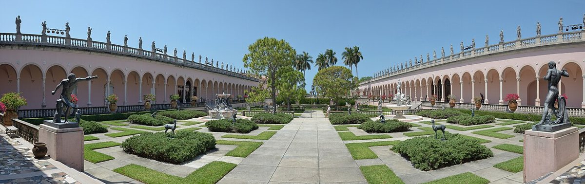 The courtyard and galleries of the Ringling Museum of Art in Sarasota