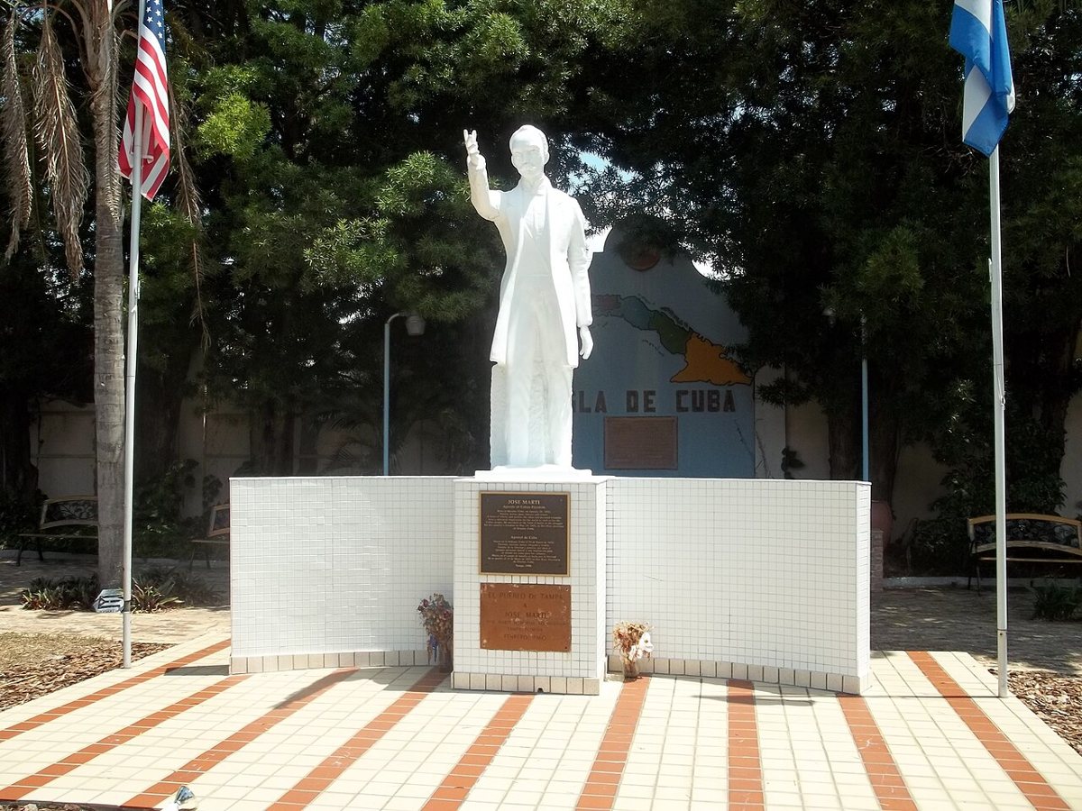 Jose Marti Park, a small memorial park tied to Cuban independence history in Ybor City